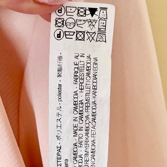 Zara| Feminine Oversized Satin Pale Pink V-Neck Tunic Blouse Sz XS - Picture 7 of 7